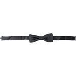 Dolce & Gabbana Dark Gray Silk Adjustable Neck Men Papillon Bow Tie