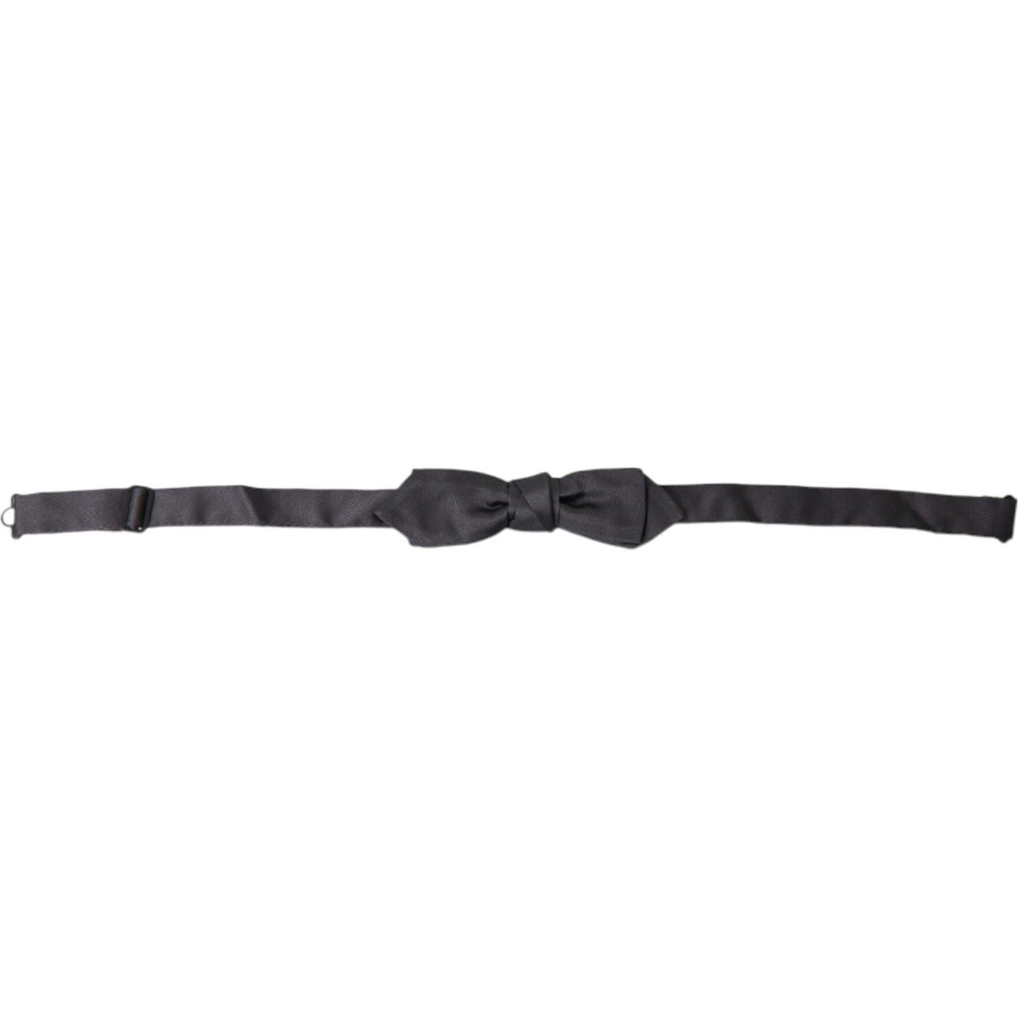 Dolce & Gabbana Dark Gray Silk Adjustable Neck Men Papillon Bow Tie