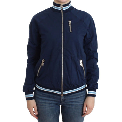 John Galliano Blue zip cotton cardigan
