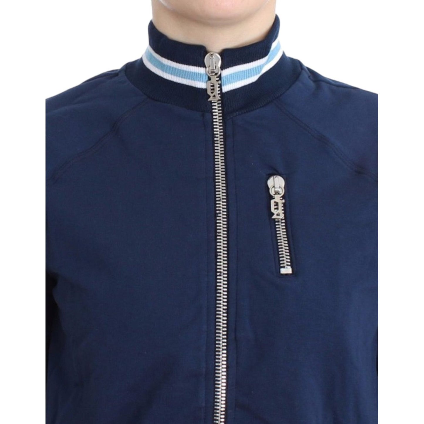John Galliano Blue zip cotton cardigan