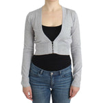 Cavalli Gray cropped wool cardigan