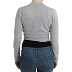 Cavalli Gray cropped wool cardigan