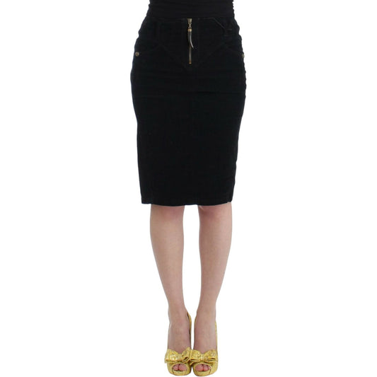 Cavalli Elegant Black Pencil Skirt for Sophisticated Style Cavalli Rosy Brown