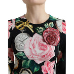 Dolce & Gabbana Black Floral Embellished Lace A-line Dress DR281024-40