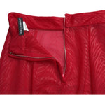 Dolce & Gabbana Red Sheer High Waist Pencil Cut Midi Skirt