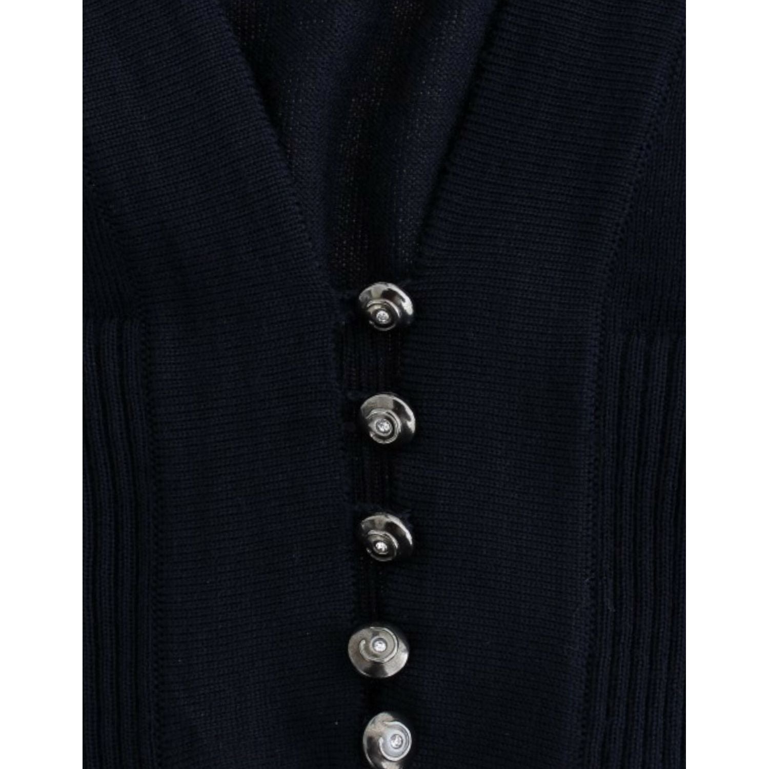 Cavalli Blue cropped wool cardigan