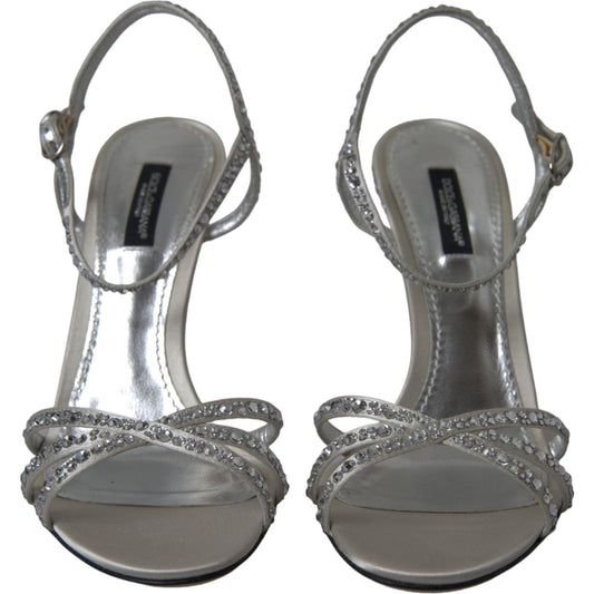 Dolce & Gabbana Elegant Crystal Embellished Heels Sandals Dolce & Gabbana Dim Gray