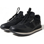 Dolce & Gabbana Black Floral Lace Leather Sneakers Shoes