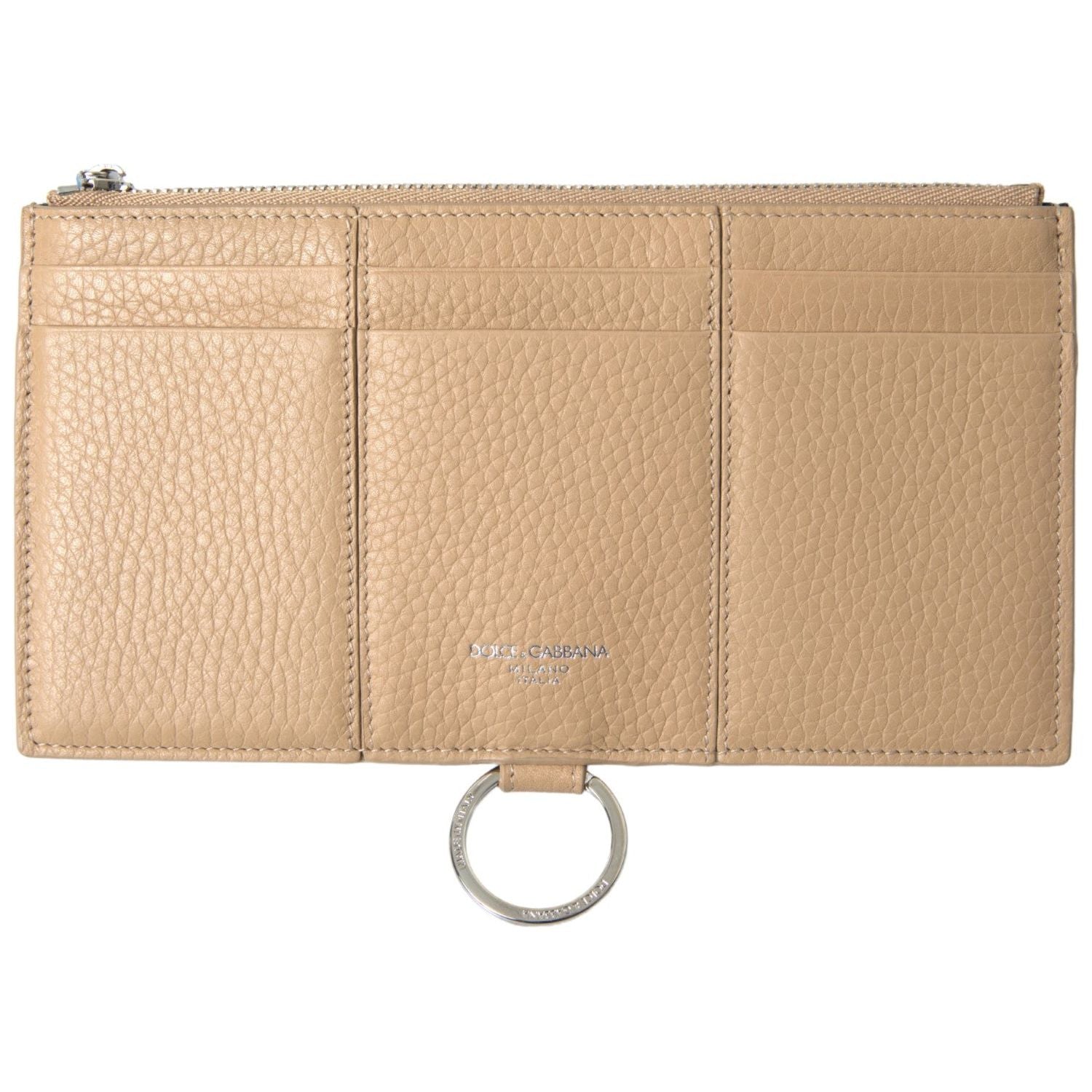 Dolce & Gabbana Beige Leather Shoulder Cardholder Shoulder Strap Wallet