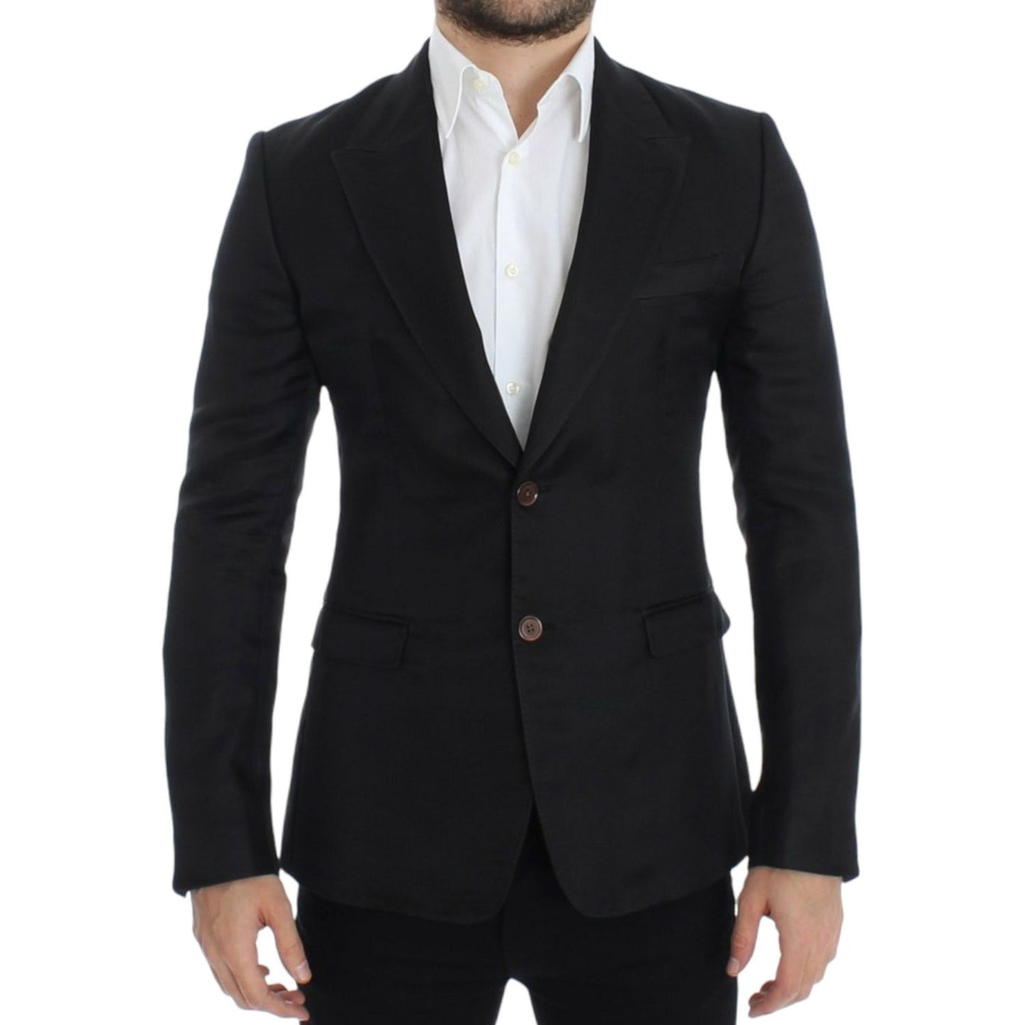 Dolce & Gabbana Black silk slim fit blazer