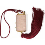 Dolce & Gabbana Pink Exotic Leather Mini Mirror Tassel Makeup Bag
