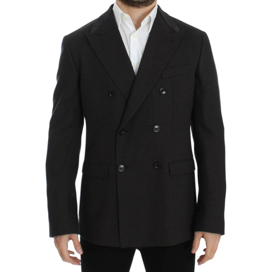 Dolce & Gabbana Elegant Slim Fit Double Breasted Blazer Dolce & Gabbana Black