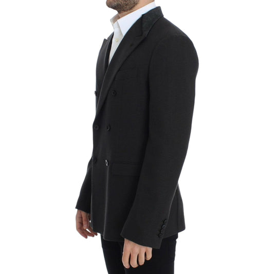 Dolce & Gabbana Elegant Slim Fit Double Breasted Blazer Dolce & Gabbana Black