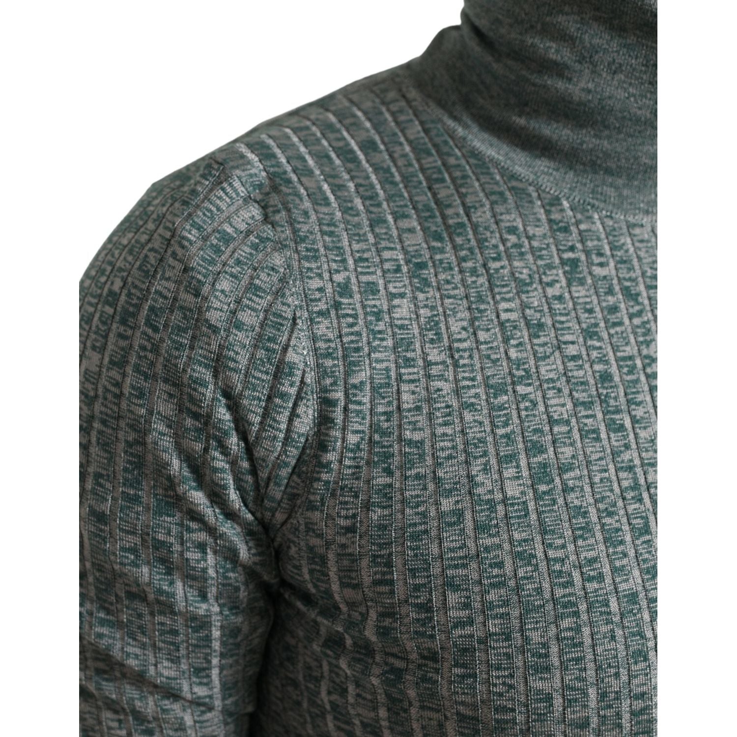 Dolce & Gabbana Green Polyester Turtleneck Pullover Sweater