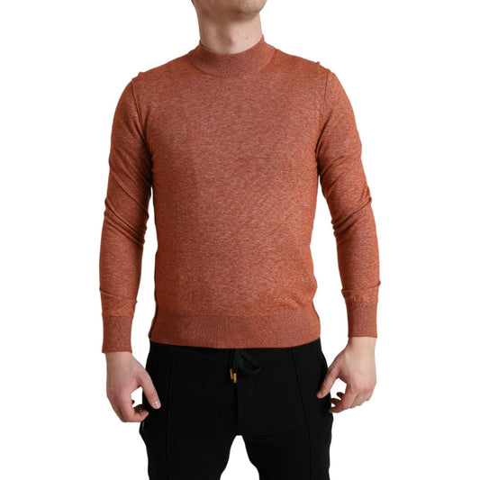 Dolce & Gabbana Silk-Cashmere Orange Crew Neck Sweater Dolce & Gabbana Sienna