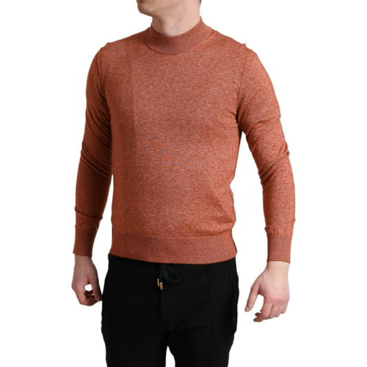 Dolce & Gabbana Silk-Cashmere Orange Crew Neck Sweater Dolce & Gabbana Sienna