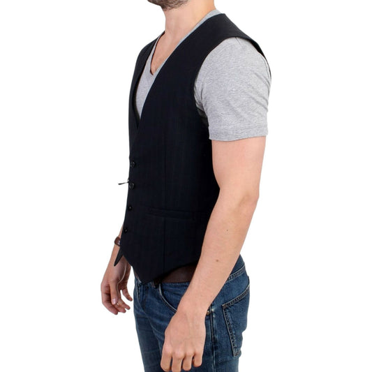 Costume National Elegant Striped Casual Vest - Cotton Blend Costume National Tan
