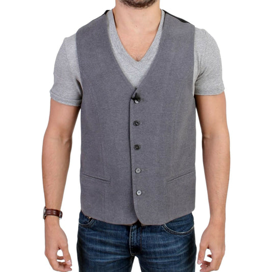 Costume National Chic Gray Casual Vest Costume National Dim Gray