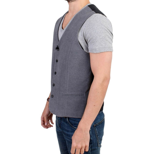 Costume National Chic Gray Casual Vest Costume National Dark Slate Gray