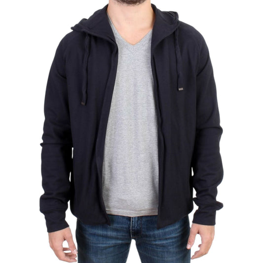 Costume National Elegant Blue Hooded Cotton Sweater Costume National Gray