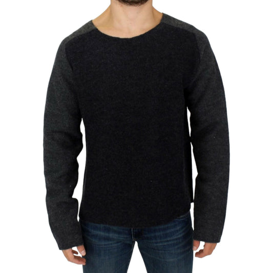 Costume National Chic Gray Wool Crewneck Sweater Costume National Black