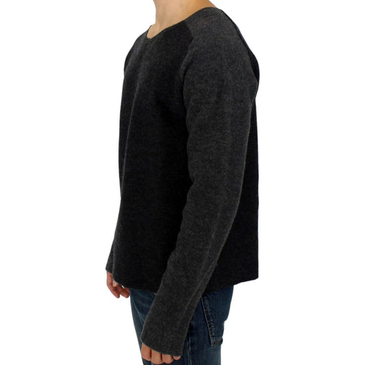 Costume National Chic Gray Wool Crewneck Sweater Costume National Black