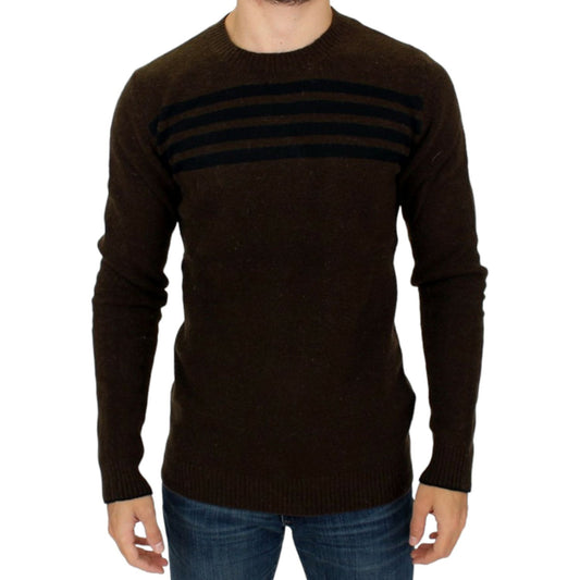 Costume National Elegant Crewneck Striped Sweater Pullover Costume National Black