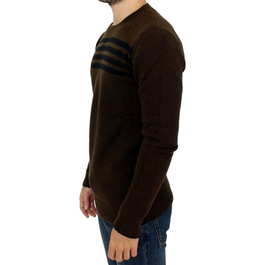 Costume National Elegant Crewneck Striped Sweater Pullover Costume National Black