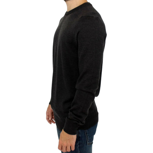 Costume National Elegant Gray Crewneck Sweater Pullover Costume National Black