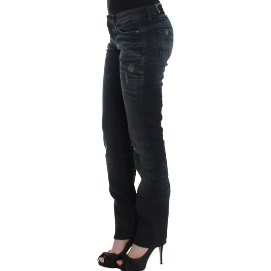 Costume National Chic Superskinny Blue Denim Jeans Costume National Black