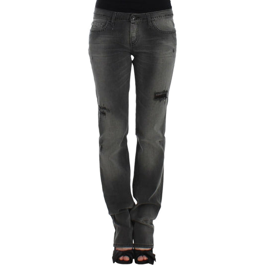 Costume National Chic Gray Straight Leg Denim Delight Costume National Dark Slate Gray