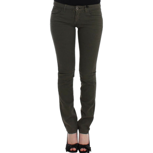 Costume National Chic Green Slim Leg Designer Jeans Costume National Dark Slate Gray