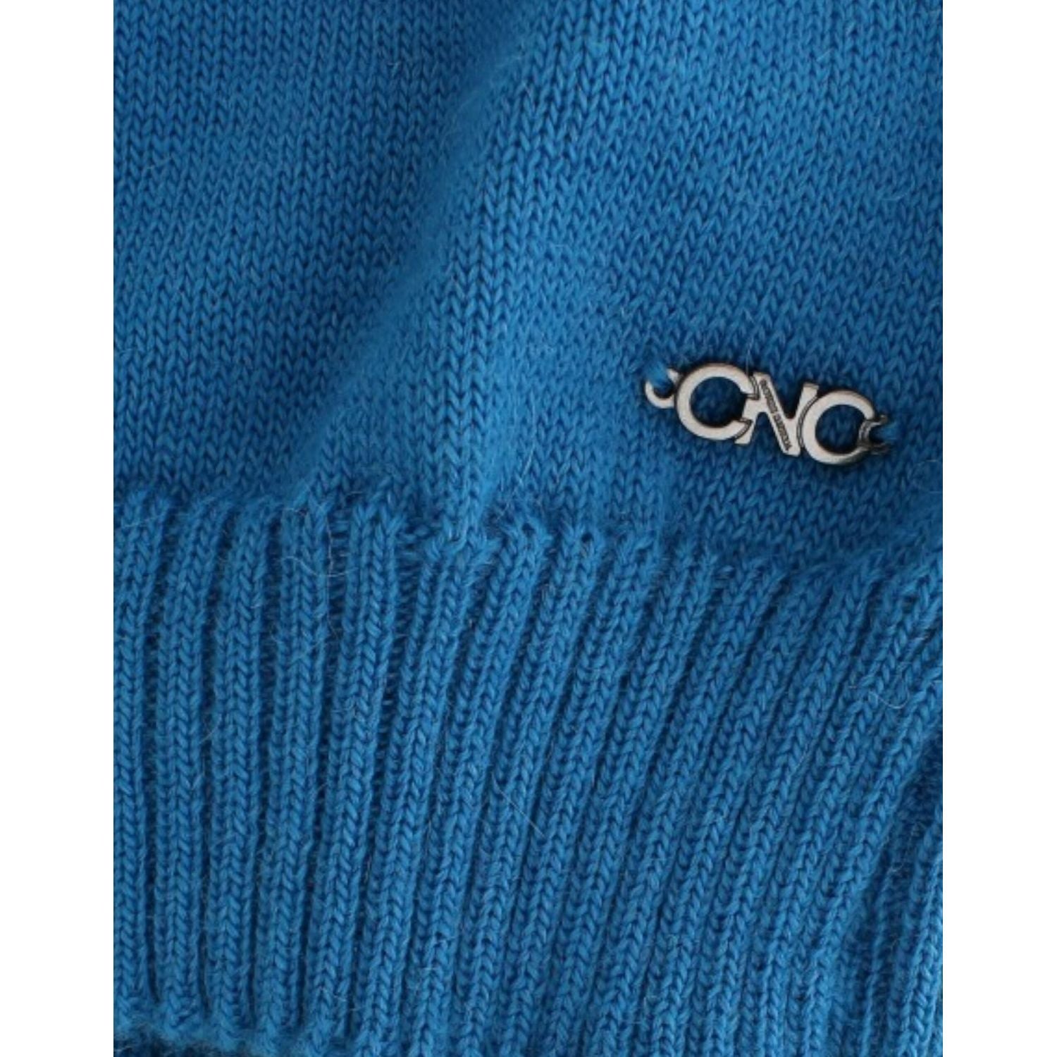 Costume National Blue knitted scoopneck sweater