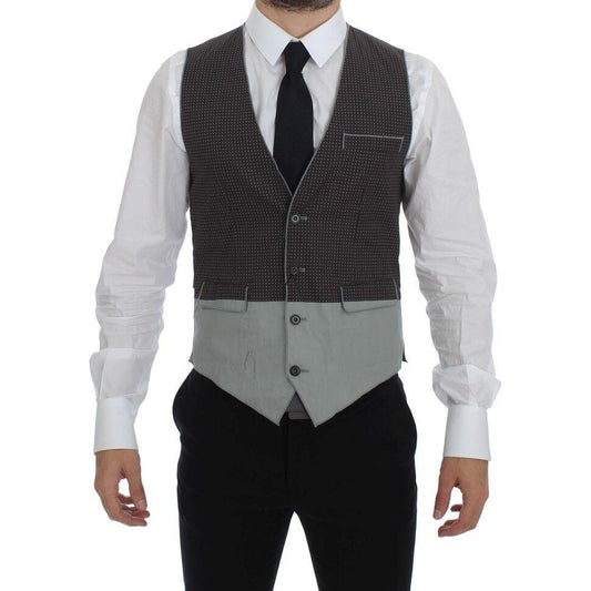 Dolce & Gabbana Elegant Gray Cotton Dress Vest Dolce & Gabbana Light Gray