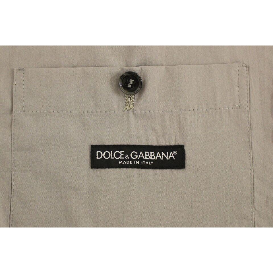 Dolce & Gabbana Gray Cotton Slim Fit Button Front Dress Vest