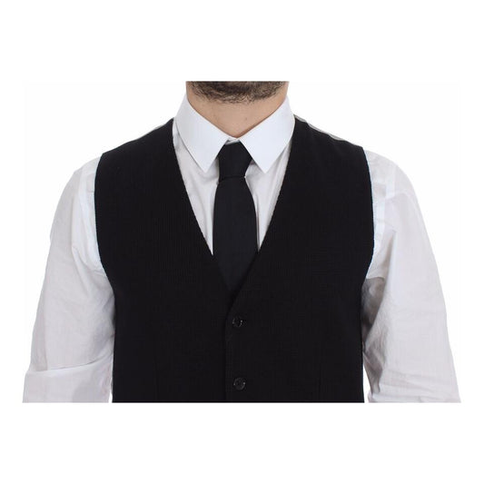 Dolce & Gabbana Elegant Black Silk Dress Vest Dolce & Gabbana Black