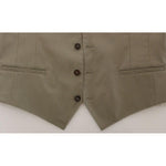 Dolce & Gabbana Beige Cotton Dress Vest Blazer Jacket