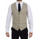 Dolce & Gabbana Beige Cotton Dress Vest Blazer Jacket