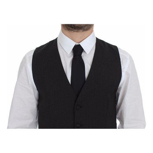 Dolce & Gabbana Classic Gray Wool Blend Dress Vest Dolce & Gabbana Black