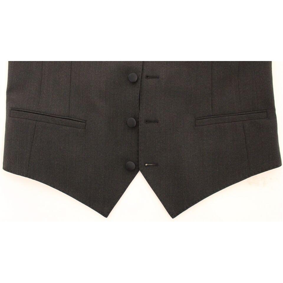 Dolce & Gabbana Gray Wool Stretch Dress Vest Jacket Blazer