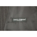 Dolce & Gabbana Gray Striped Wool Logo Vest Gilet Weste