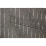Dolce & Gabbana Gray Striped Wool Logo Vest Gilet Weste