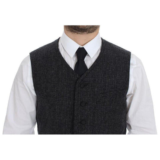 Dolce & Gabbana Elegant Gray Wool Blend Dress Vest Dolce & Gabbana Dark Slate Gray