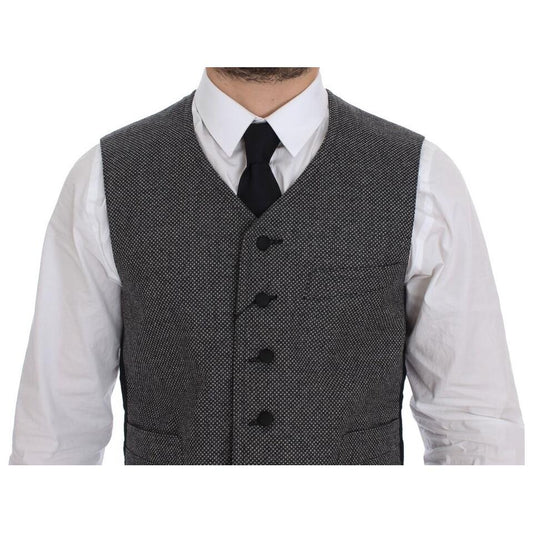 Dolce & Gabbana Elegant Single Breasted Gray Dress Vest Dolce & Gabbana Light Gray