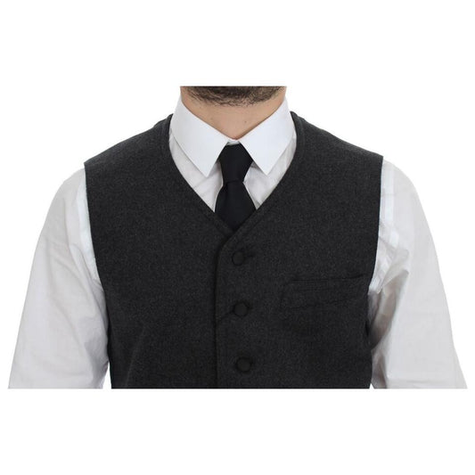 Dolce & Gabbana Elegant Gray Wool Blend Dress Vest Dolce & Gabbana Dark Slate Gray
