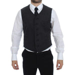 Dolce & Gabbana Gray Wool Blend Logo Vest Gilet Weste