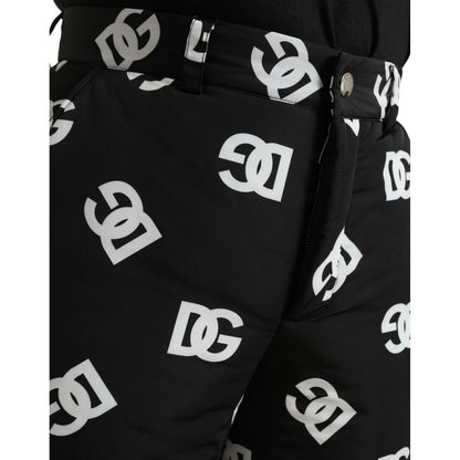Dolce & Gabbana Black Logo DG Print Wide Leg Pants