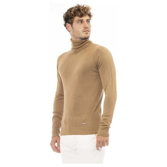 Baldinini Trend Beige Modal Men Sweater Baldinini Trend Rosy Brown