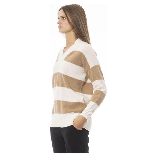 Baldinini Trend Beige Wool Women Sweater Baldinini Trend Light Gray