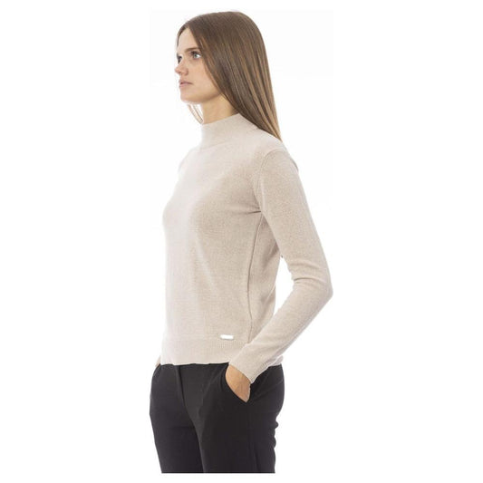 Baldinini Trend Beige Cashmere Women Sweater Baldinini Trend Light Gray
